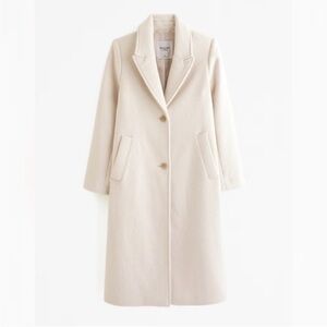 Abercrombie Cream Wool-Blend Coat